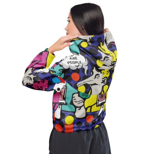 Women’s cropped windbreaker "People are People"