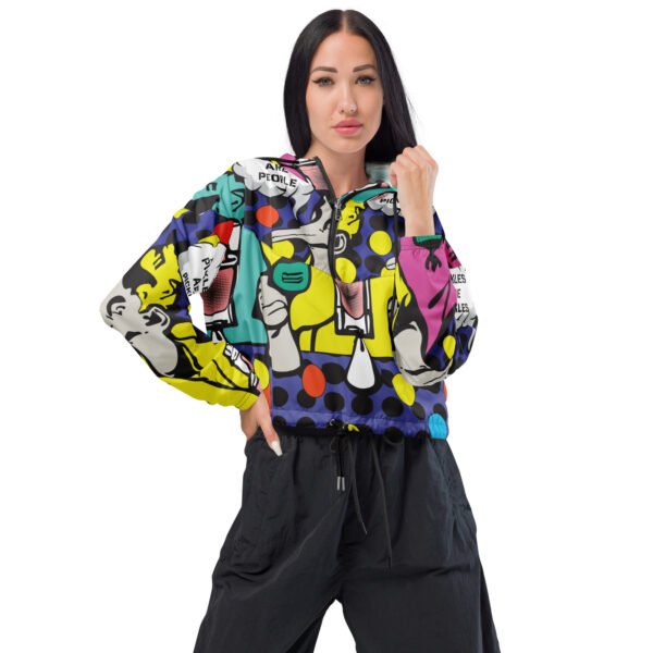 Women’s cropped windbreaker "People are People"