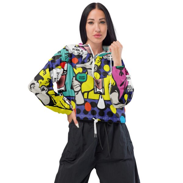 Women’s cropped windbreaker "People are People"