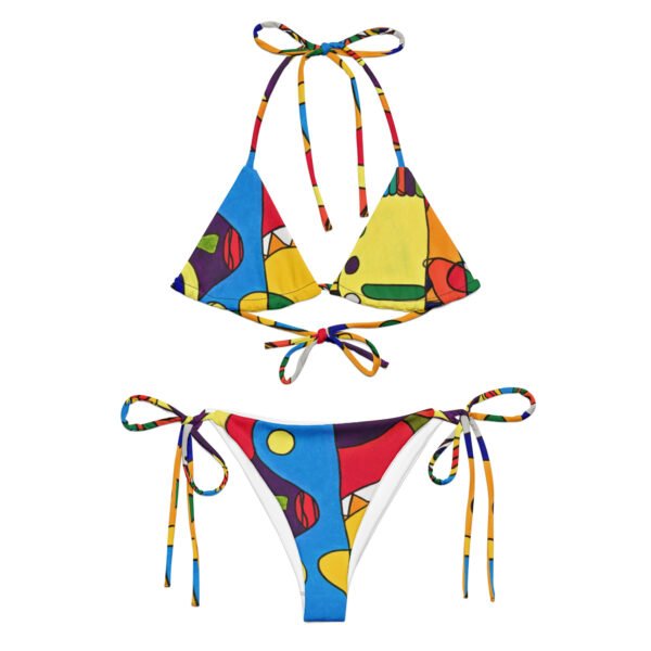 All-over print recycled string bikini "Expectations"