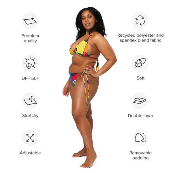 All-over print recycled string bikini "Expectations"